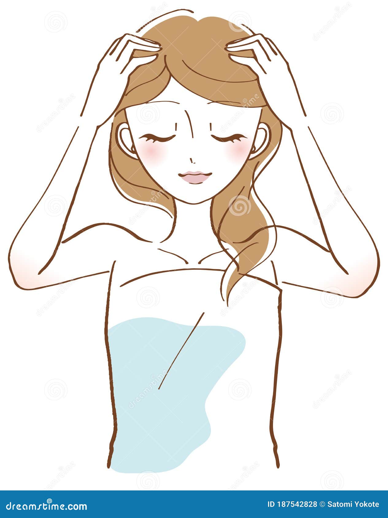 Head Massage Women Illustration Stock Vector Illustration of head